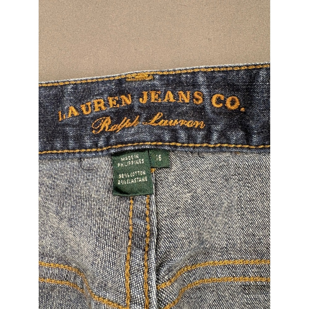 Lauren Ralph Lauren Jeans Co Womens 16 Dark Wash Denim Bermuda Shorts Stretch